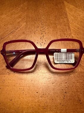 Jimmy Choo Wine Red Geometric Square Glasses